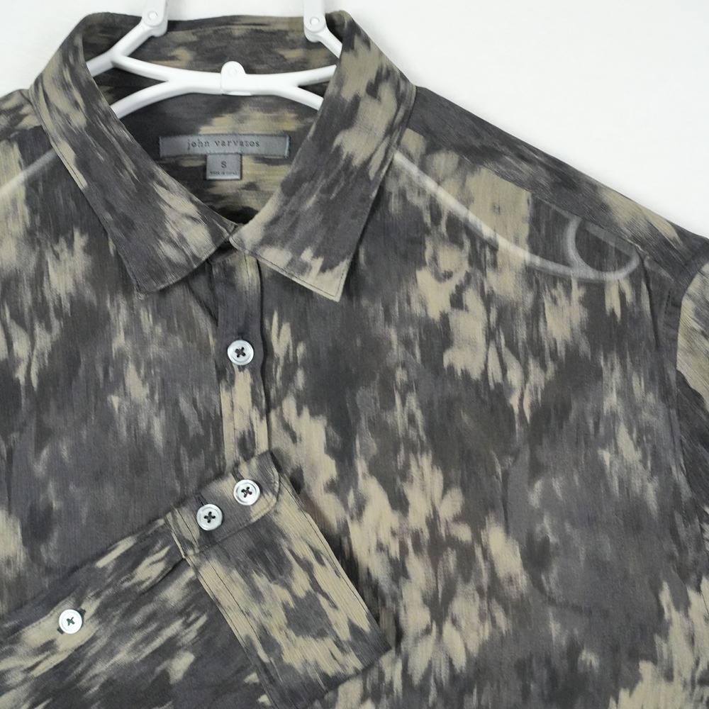 John Varvatos Shirt Mens Small Sheer Abstract Floral Lightweight Modal - Picture 1 of 9